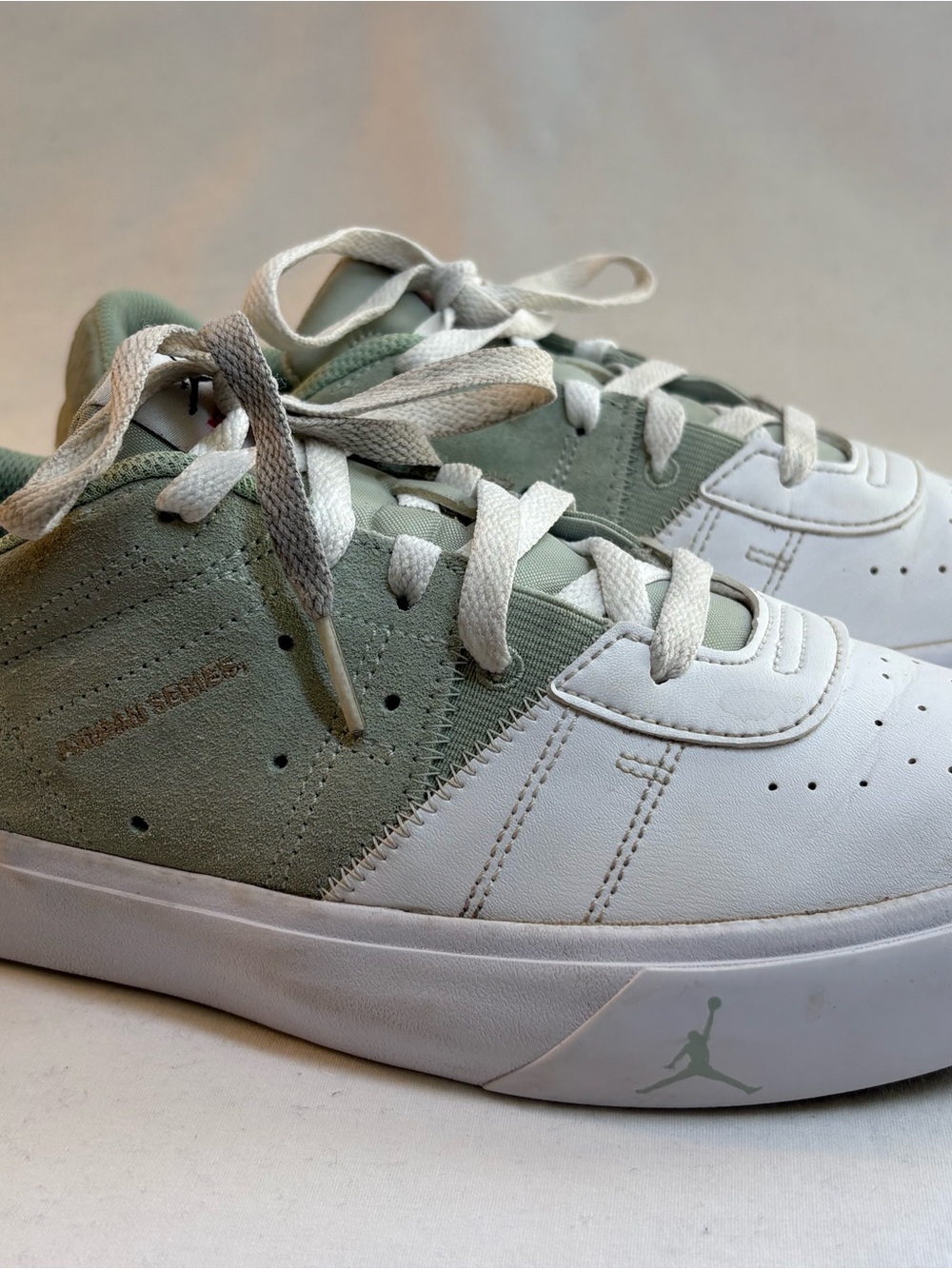 Jordan Low-Top Sneakers in Sage Green and White